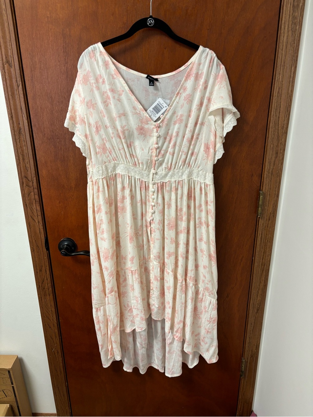 New with tags. Torrid Cream Dress with Soft Pink Floral Print